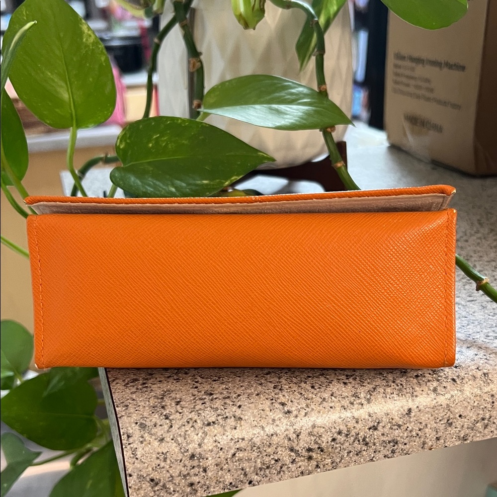 Tory Burch Vibrant Orange Glasses Case/Small Clutch - Picture 6 of 9